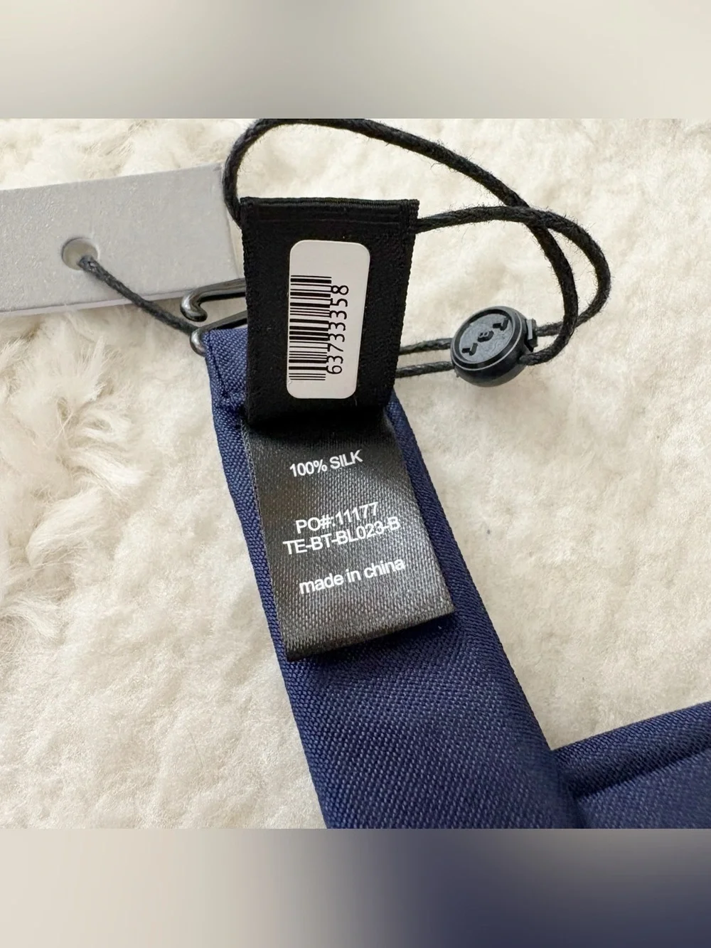 NWT The Blk Tux 100% Silk Navy Blue Bow Tie OSFM